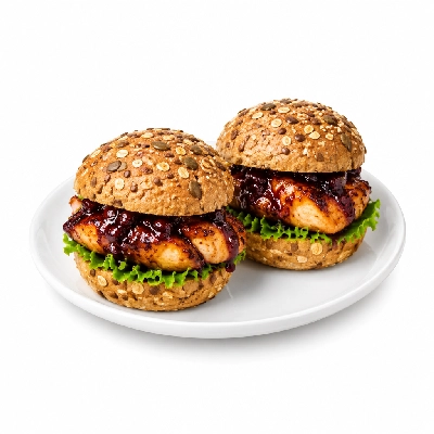 Fit AF Performance Wild Blueberry BBQ Chicken Sliders on Sprouted Grain