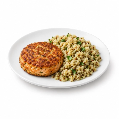 Fit AF Performance Wild Salmon Cake with Herbed Quinoa
