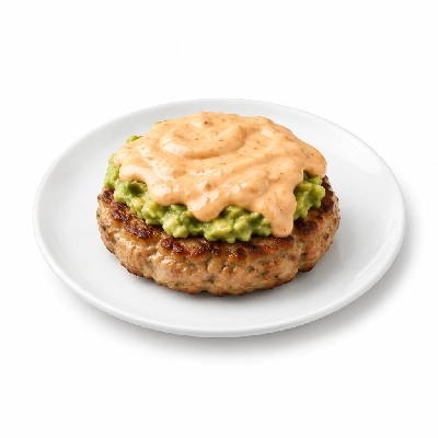 Fit AF Signature Avocado Stuffed Turkey Burger with Chipotle Aioli