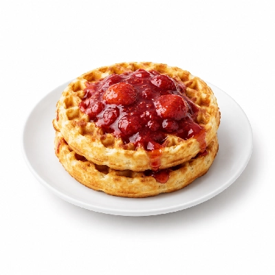 Fit AF Signature Buttermilk Protein Waffles with Strawberry Jam Compote