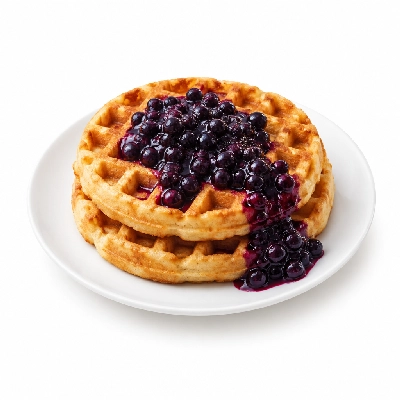 Fit AF Signature Buttermilk Protein Waffles with Wild Blueberry Compote