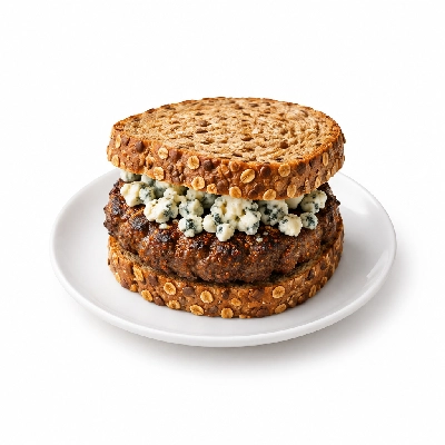 Fit AF Signature Cajun Black & Bleu Grass-Fed Burger on Sprouted Grain