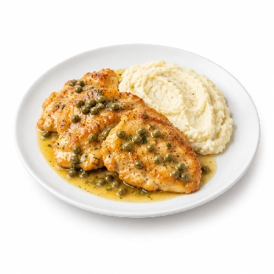 Fit AF Signature Chicken Piccata with Garlic Parmesan Cauliflower Mash