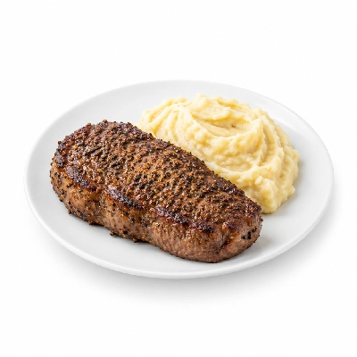 Fit AF Signature Grass-Fed Steak Au Poivre with Yucca Mash