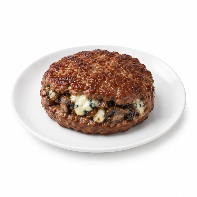 Fit AF Signature Grass-Fed Wild Mushroom & Blue Cheese Stuffed Burger