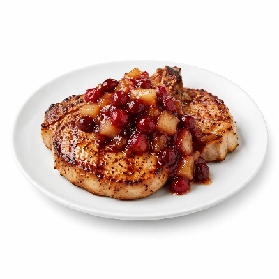 Fit AF Signature Grilled Pork Chops with Cranberry Apple Chutney