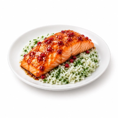 Fit AF Signature Orange Pomegranate Wild Salmon Over Herbed Rice