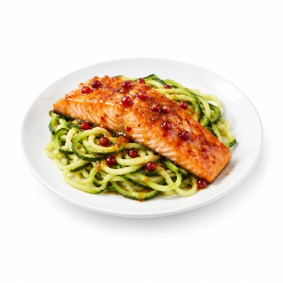 Fit AF Signature Orange Pomegranate Wild Salmon Over Zucchini Noodles