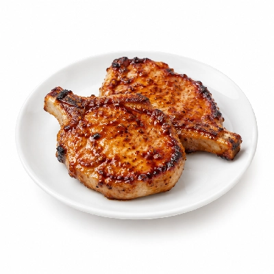 Fit AF Signature Peach Bourbon Grilled Pork Chops