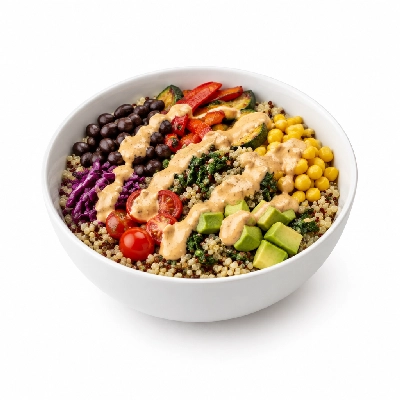 Fit AF Signature Quinoa Burrito Bowl with Chipotle Tahini Dressing