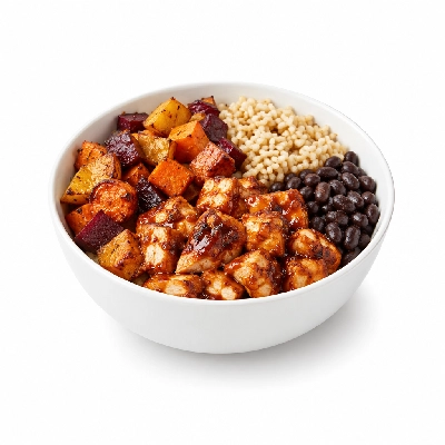 Fit AF Signature Roasted Root Veggie BBQ Chicken Burrito Bowl