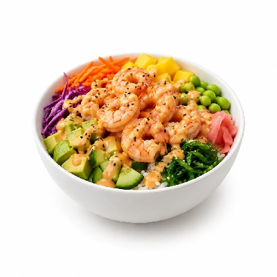 Fit AF Signature Shrimp Poke Bowl with Volcano Sauce