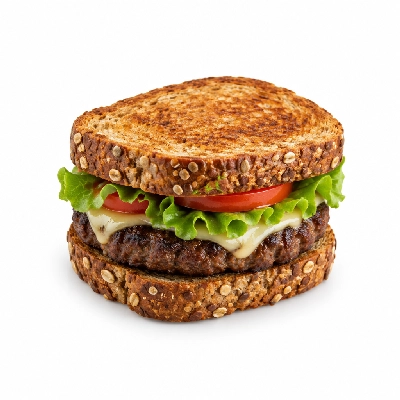 Fit AF Signature Southwestern Stuffed Grass-Fed Burger on Sprouted Grain