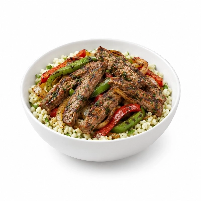 Fit AF Signature Steak Fajita Bowl with Cilantro Lime Cauliflower Rice