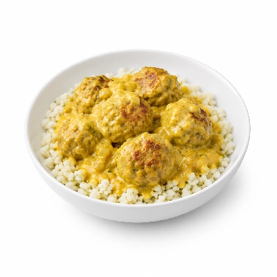 Fit AF Signature Thai Coconut Curry Turkey Meatballs Over Cauliflower Rice