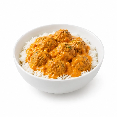 Fit AF Signature Thai Coconut Curry Turkey Meatballs Over Jasmine Rice