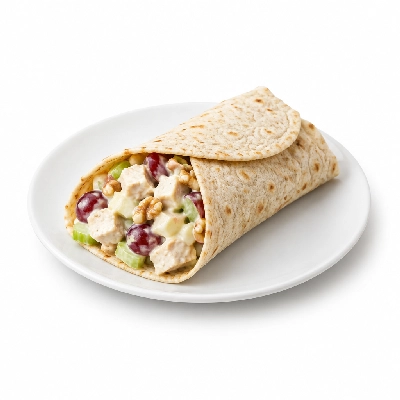 Fit AF Signature Waldorf Chicken Salad with Olive Oil Mayo on Low Carb Wrap
