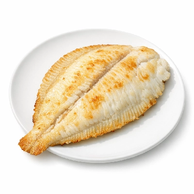 Flounder sole flatfish cooked dry heat