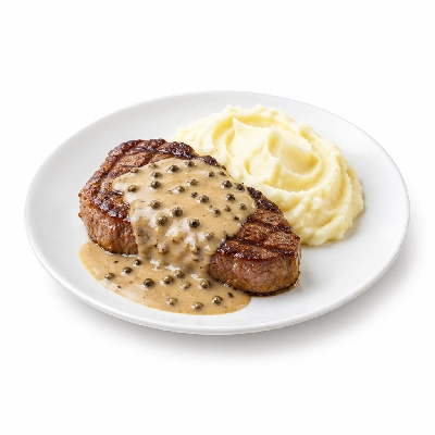 Food 4 Fitness Chargrilled Grass Fed Rump with Peppercorn Sauce White Potato Mash 450g