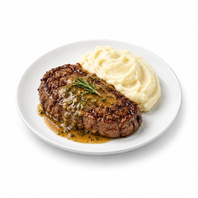 Food 4 Fitness Chargrilled Grass Fed Rump with Rosemary Sauce White Potato Mash 450g