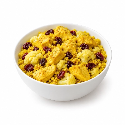 Food 4 Fitness Chicken Turmeric Cous with Cauliflower & Cranberry Salad 250g
