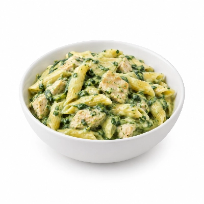 Food 4 Fitness High Protein Gluten Free Chicken Pasta with Cream Spinach Sauce 250g