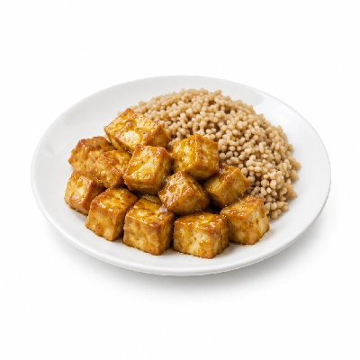 Food 4 Fitness High Protein Tofu with Honey Mustard Stir Fry Brown Rice 350g