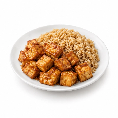 Food 4 Fitness High Protein Tofu with Honey Mustard Stir Fry Brown Rice 450g