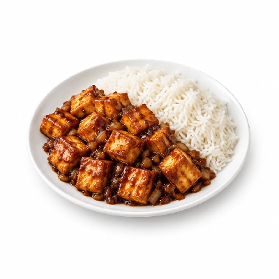 Food 4 Fitness High Protein Tofu with Honey Soy BBQ Stir Fry Basmati Rice 250g