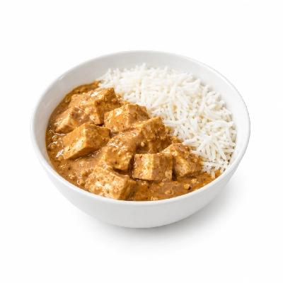 Food 4 Fitness High Protein Tofu with Satay Sauce Stir Fry Basmati Rice 350g