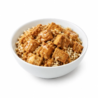 Food 4 Fitness High Protein Tofu with Satay Sauce Stir Fry Brown Rice 450g