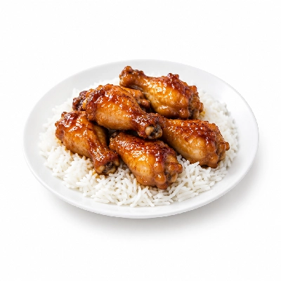 Food 4 Fitness Honey-Glazed Char Sui Chicken Drumettes Stir Fry Basmati Rice 350g