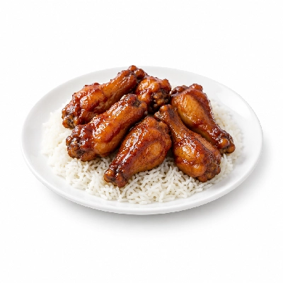 Food 4 Fitness Honey-Glazed Char Sui Chicken Drumettes Stir Fry Basmati Rice 450g