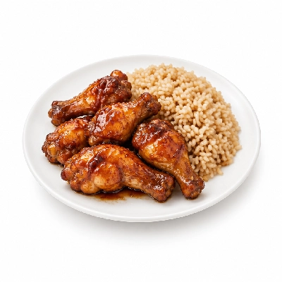Food 4 Fitness Honey-Glazed Char Sui Chicken Drumettes Stir Fry Brown Rice 250g