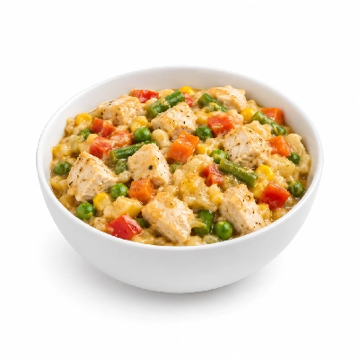 Food 4 Fitness Italian Diced Chicken Breast Casserole Seasonal Mix Veg 350g