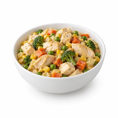 Food 4 Fitness Italian Diced Chicken Breast Casserole Seasonal Mix Veg 450g