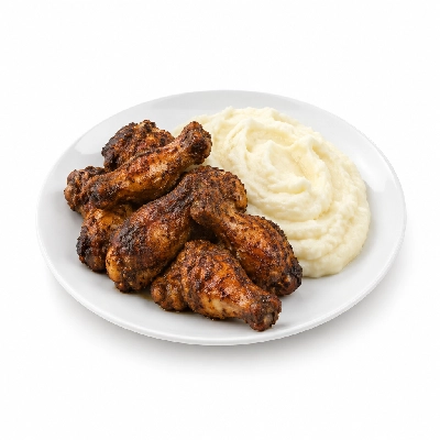 Food 4 Fitness Jamaican Jerk Spiced Chicken Drumettes White Potato Mash 250g