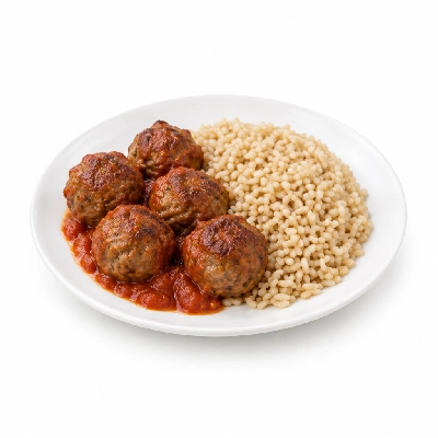 Food 4 Fitness Lean Beef Italian Meatballs Brown Rice 250g