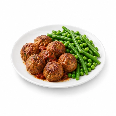 Food 4 Fitness Lean Beef Italian Meatballs Green Beans & Peas 250g