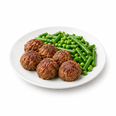 Food 4 Fitness Lean Beef Italian Meatballs Green Beans & Peas 350g