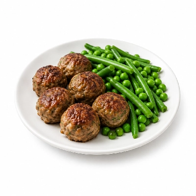 Food 4 Fitness Lean Beef Italian Meatballs Green Beans & Peas 450g