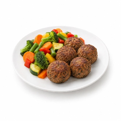 Food 4 Fitness Middle Eastern Kofta Balls Seasonal Mix Veg 250g