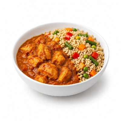 Food 4 Fitness Mild Balti Chicken Curry Brown Rice & Seasonal Mix Veg 350g