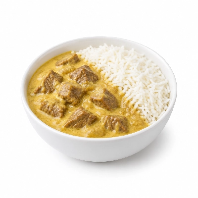 Food 4 Fitness Mild Korma Beef Curry Basmati Rice 450g