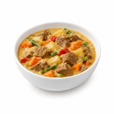 Food 4 Fitness Mild Korma Beef Curry Seasonal Mix Veg 450g