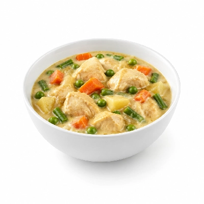 Food 4 Fitness Mild Korma Chicken Curry Seasonal Mix Veg 250g