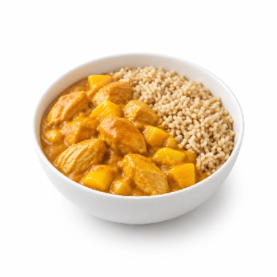 Food 4 Fitness Mild Mango Chicken Curry Brown Rice 350g
