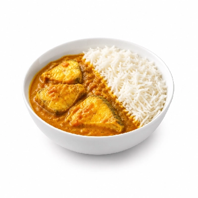 Food 4 Fitness Mild Mango Fish Curry Basmati Rice 450g