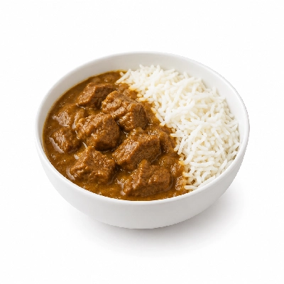 Food 4 Fitness Mild Massman Beef Curry Basmati Rice 250g