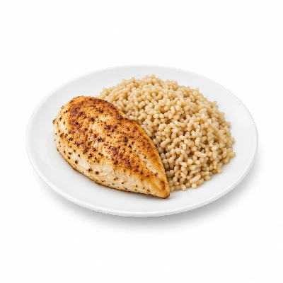 Food 4 Fitness Oven Roasted Chicken Breast with Lime Pepper Seasoning Brown Rice 350g